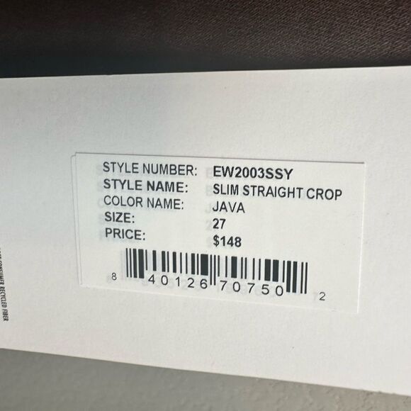 NWT Edwin Anthropology Women’s Bree Slim Straight Crop Jeans Java Brown- Size 27 - Picture 6 of 11